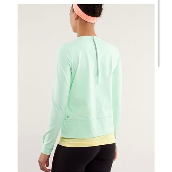 🍋Lululemon Run: Warm Up Crew Fresh Teal Mint Green size 4 - Picture 2 of 14